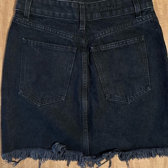 NWT Carmar Denim Alecto Mini Skirt with Studded Detail Frayed Edge - Picture 5 of 11